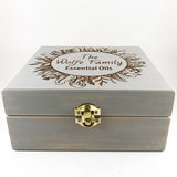 Wildflower Ring w/NAME! - Essential Oil Storage Box 25 Slot 15ml -Pine- Choose Finish and Custom Laser Engravings - Fit dōTERRA Young Living