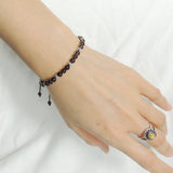 Men's Women Smoky Quartz Adjustable Braided Bracelet 925 Sterling Silver Beads DiyNotion BR1056