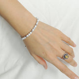 Men's Women White Howlite Adjustable Braided Bracelet 925 Sterling Silver Beads DiyNotion BR1057