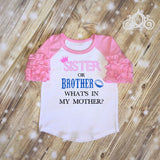 Sister or Brother, What&#39;s in My Mother Gender Reveal Shirt
