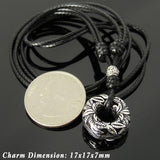 Men's Women Adjustable Necklace 925 Sterling Silver Round Charm Barrel Bead with Wax Rope DiyNotion NK190