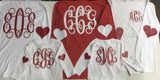 Valentine Monogram w Heart Sleeves