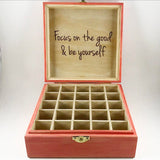 Botanical Plants Box - Essential Oil Storage Box 25 Slot 15ml - Pine - Choose Finish and Custom Laser Engravings - Fit dōTERRA Young Living