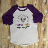 Mardi Girl Mardi Gras Kids Custom Ruffle Raglan Personalized Shirt Girl Baby Toddler Shirt