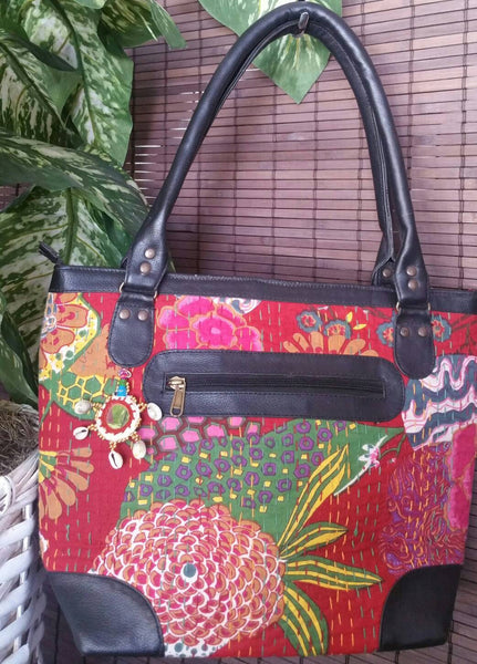 Dream catcher kantha bag, kantha shoulder bag, ethnic bag, ethnic purse, shoulder bags, hippie bag, Tote bag, everyday purse, large handbag