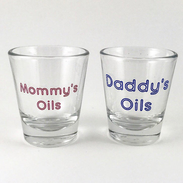 Parents Pair E.O. Shot Glasses – Mommy's & Daddy's Oils - Essential Oils - by Hidden Essentials/dōTERRA Young Living Helpful
