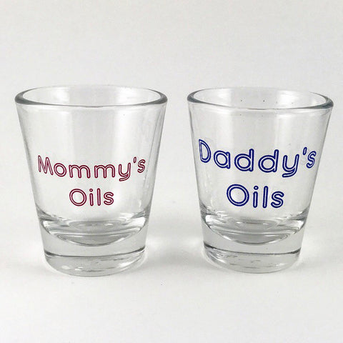 Parents Pair E.O. Shot Glasses – Mommy's & Daddy's Oils - Essential Oils - by Hidden Essentials/dōTERRA Young Living Helpful