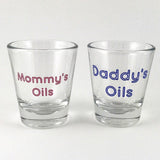 Parents Pair E.O. Shot Glasses – Mommy's & Daddy's Oils - Essential Oils - by Hidden Essentials/dōTERRA Young Living Helpful