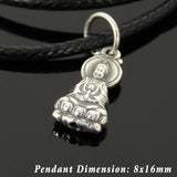 Men's Women Adjustable Braided Bracelet 925 Sterling Silver Guanyin Buddha Pendant Protection Prayer Buddhism DiyNotion Handmade BR1126