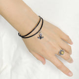 Men's Women Adjustable Braided Bracelet 925 Sterling Silver Fleur de Lis Pendant DiyNotion Handmade BR1128