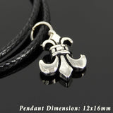 Men's Women Adjustable Braided Bracelet 925 Sterling Silver Fleur de Lis Pendant DiyNotion Handmade BR1128