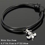 Men's Women Adjustable Braided Bracelet 925 Sterling Silver Fleur de Lis Pendant DiyNotion Handmade BR1128