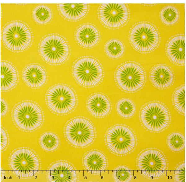 Dori - Tie-Dye Yellow Yardage by Mitzi Powers for Benartex