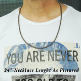 Men's Women 2x4mm Gold Hematite Necklace 925 Sterling Silver Clasp DiyNotion Handmade NK191