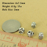 4 Pcs 925 Sterling Silver Double-sided Skull Beads Dia De Muertos Day of The Dead DIY WSP553X4 Wholesale