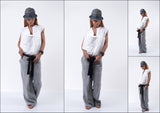 Woman Linen pants /Wide leg pants /Womens harem pants /Summer pants /Grey linen pants