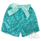 Aqua | Light Blue | Mint| Mermaid Green Girls Sequin Shorts