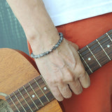 Men's Women Black Rutilated Quartz Adjustable Braided Bracelet 925 Sterling Silver Cross Bead DiyNotion BR1074