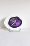 7" Purple Agate Acrylic Desk Clock
