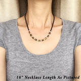 Handmade 3mm Bright Black Onyx Snake Skin Stone Necklace 925 Sterling Silver Nuggets Clasp DiyNotion NK192