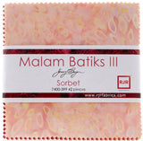 Malam Batiks Sorbet Charm Pack by Jinny Beyer for RJR Fabrics - 42, 5 inch Precut Fabric Squares