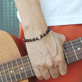 Men's Women Red Tiger Eye Adjustable Braided Bracelet 925 Sterling Silver Skull & Spacers DiyNotion BR1081