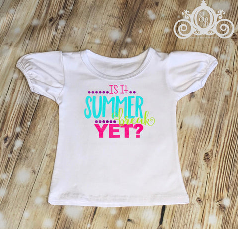 Is It Summer Break Yet Unisex Kids Custom Ruffle Raglan Personalized Shirt Girl Baby Toddler Shirt