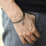 Men's Women Adjustable Braided Bracelet 925 Stamp Sterling Silver Feather Pendant DiyNotion Handmade BR1129