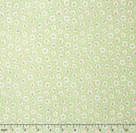Sweet Baby Rose - Rose Bud Green Yardage by Dover Hill for Benartex - Sold by Half Yard and 1 Yard