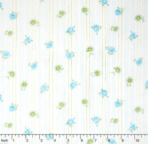 Sweet Baby Rose - Ripple Rose Blue Yardage by Dover Hill for Benartex