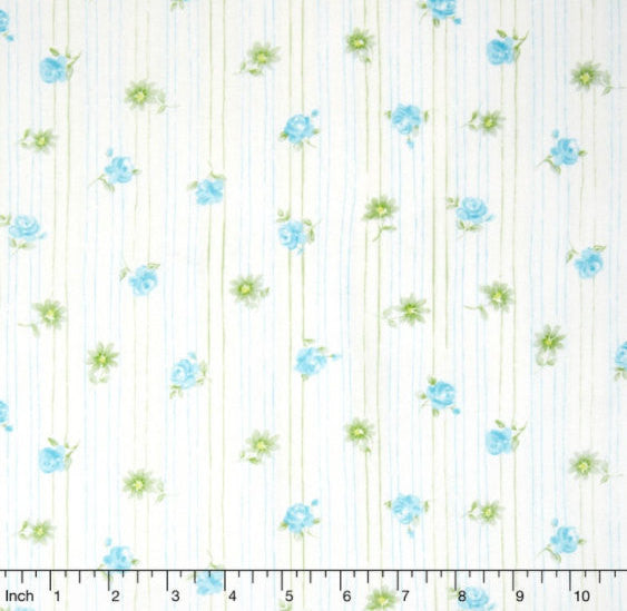 Sweet Baby Rose - Ripple Rose Blue Yardage by Dover Hill for Benartex