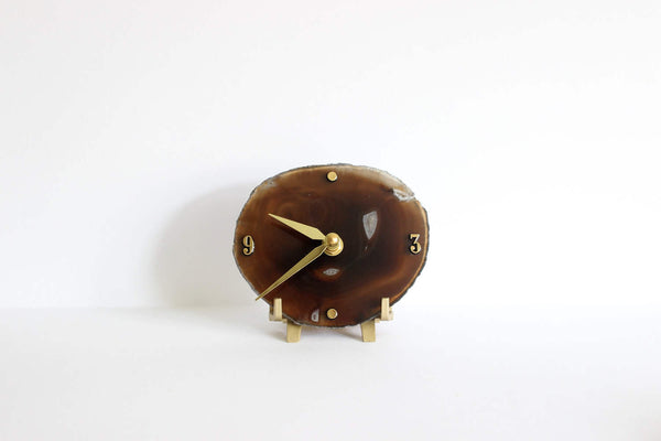 Earthtone Agate Desk Clock