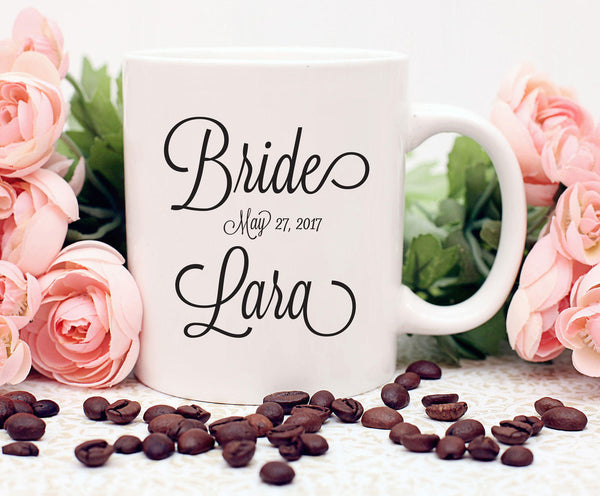 Bride Mug, Personalized Bride Gift Idea For Bride, Bride to Be Mug, Engagement Photo Prop, Bridal Shower Gift, Coffee Mug Personalized