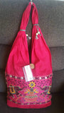 Pretty Pink Boho Shoulder Bag, Embroidery purse, Elephant Purse, Shoulder bag, Linen Hand Bag, Hippie Bags, Tote bags, xmas gift for her
