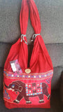 Red short handle bag, elephant purse, Shoulder Bags, Ethnic Handbag, Embroidered Bags, Tote Bags, Indian Bag, Hippie bag, xmas gift for her