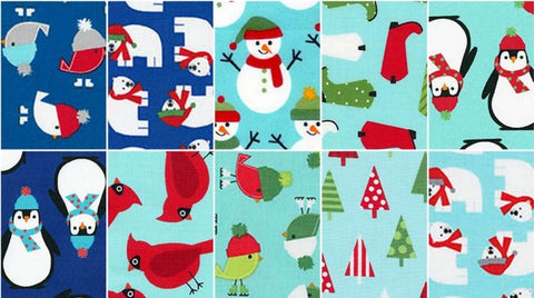 SALE Jingle 4 Winter Colorstory Ten Squares/Layer Cake by Ann Kelle for Robert Kaufman - 42, 10 inch Precut Fabric Squares