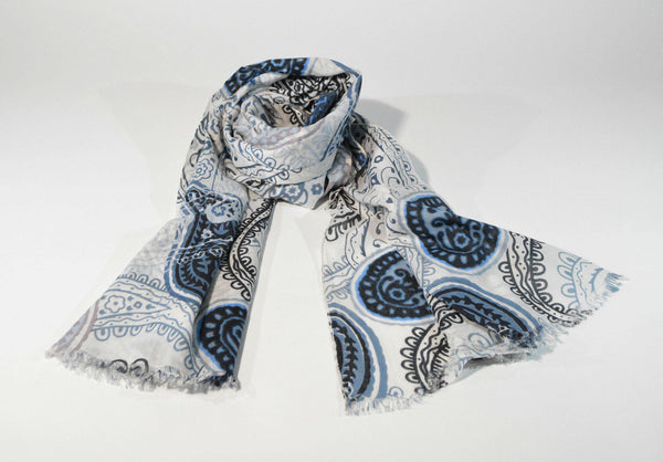 Cotton Scarf Hand Print Scarf Hand Dyed Scarf Oblong Scarf Versatile Scarf Unisex Scarf Mens Scarf Gift For Her Gift For Him Sciarpa Cotone