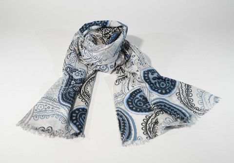 Cotton Scarf Hand Print Scarf Hand Dyed Scarf Oblong Scarf Versatile Scarf Unisex Scarf Mens Scarf Gift For Her Gift For Him Sciarpa Cotone