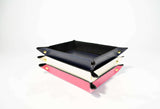 Valet Tray Leather Dark Blu Leather Tray Leather Catch All Dresser Tray Desk Organiser Desk Tidy Change Tray Svuota Tasche in Pelle