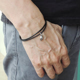 Men's Women Adjustable Braided Bracelet 925 Stamp Sterling Silver Small Skull Pendant DiyNotion Handmade BR1130