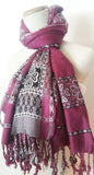 Purple Pashmina scarf, silk scarf, women scarf, Tribal Women Scarf, pashmina scarf, Oversized Scarf, xmas gift for her, blanket scarf