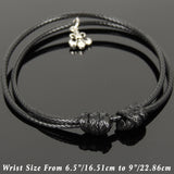 Men's Women Adjustable Braided Bracelet 925 Sterling Silver Fleur de Lis Pendant DiyNotion Handmade BR1131