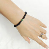 Men's Women Matte Black Onyx Aventurine Quartz Adjustable Braided Bracelet DiyNotion Handmade BR1132