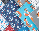 SALE Fabulous Foxes Ten Squares/Layer Cake by Andie Hanna Sailor for Robert Kaufman - 42, 10 inch Precut Fabric Squares