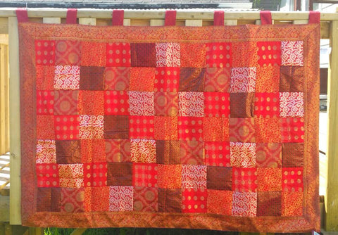 Red Hand made Tapestry, Hippie Tapestry, Wall panel, Wall Hanging, Window curtain, Window panel