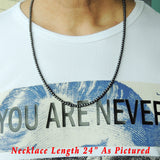 Men's Women 4mm Hematite Necklace 925 Sterling Silver Clasp DiyNotion Handmade NK180