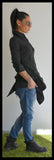 Woman shirt /Black Extravagant Shirt/Black shirt/Long sleeves shirt /Unique black shirt /Asymmetric shirt