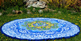 Round beach throw, circle mandala towel, picnic round towel, bohemian round throw, mandala tapestry, xmas gift for her, roundie wall hanging