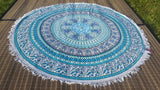 Blue Ombre Mandala Dining Table cover meditation mat Couch Throw Wall Tapestry Beach Throw Hippie Throw Picnic Throw Elephant throw