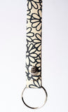 Leather Wristlet Keychain/Snap Loop/Summer Daisy